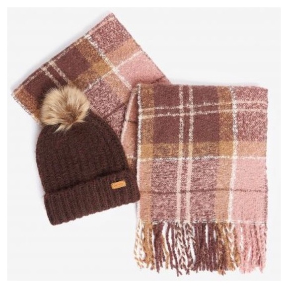 Barbour hat & scarf gift set - Picture 2 of 5
